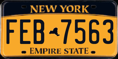NY license plate FEB7563