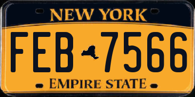 NY license plate FEB7566