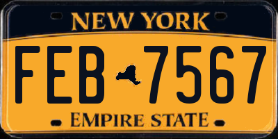 NY license plate FEB7567
