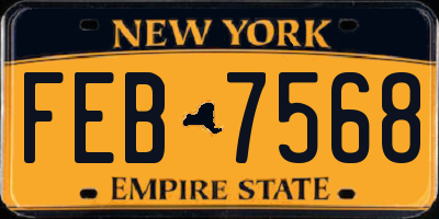 NY license plate FEB7568