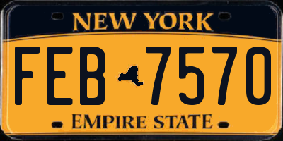 NY license plate FEB7570