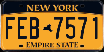 NY license plate FEB7571