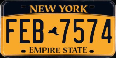 NY license plate FEB7574