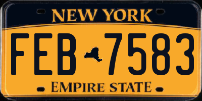 NY license plate FEB7583