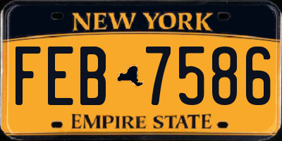 NY license plate FEB7586
