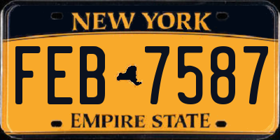 NY license plate FEB7587