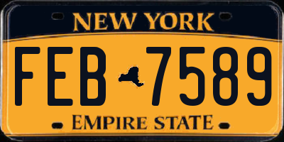 NY license plate FEB7589