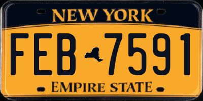 NY license plate FEB7591
