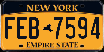 NY license plate FEB7594