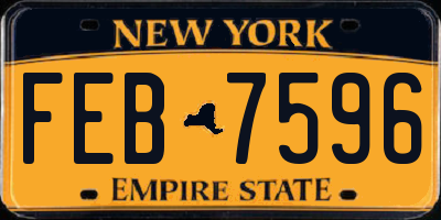 NY license plate FEB7596