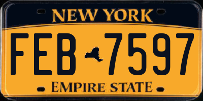 NY license plate FEB7597
