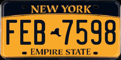 NY license plate FEB7598