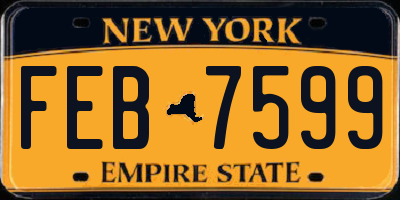 NY license plate FEB7599