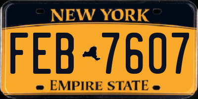 NY license plate FEB7607