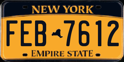 NY license plate FEB7612