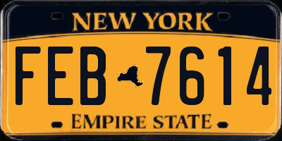 NY license plate FEB7614