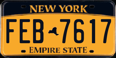 NY license plate FEB7617