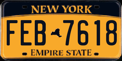 NY license plate FEB7618
