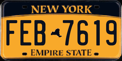 NY license plate FEB7619