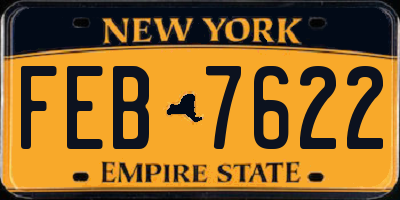NY license plate FEB7622