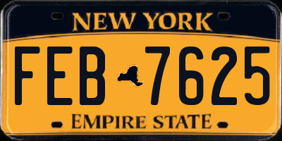 NY license plate FEB7625