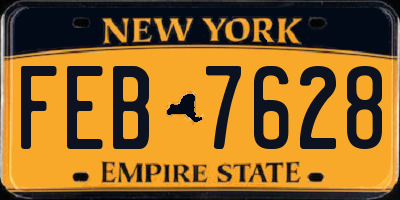 NY license plate FEB7628