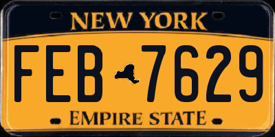 NY license plate FEB7629
