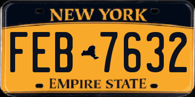 NY license plate FEB7632