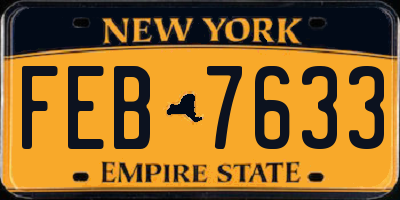 NY license plate FEB7633