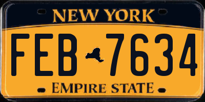 NY license plate FEB7634
