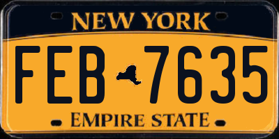 NY license plate FEB7635