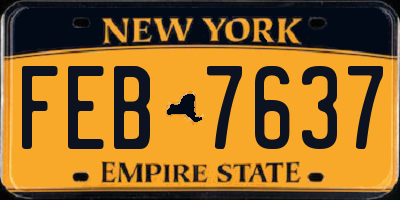 NY license plate FEB7637