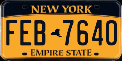 NY license plate FEB7640