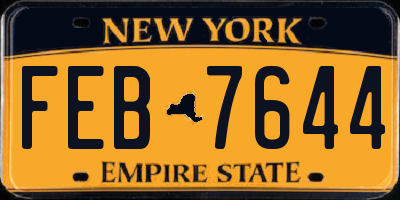 NY license plate FEB7644