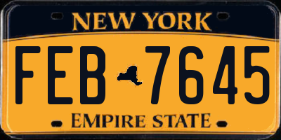 NY license plate FEB7645