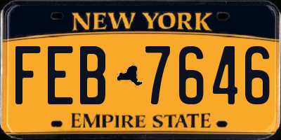 NY license plate FEB7646