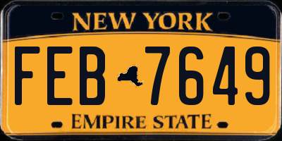 NY license plate FEB7649