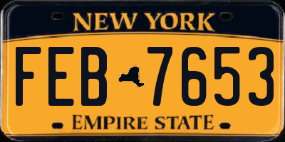 NY license plate FEB7653