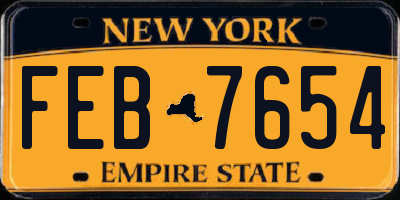 NY license plate FEB7654