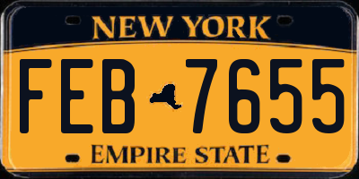 NY license plate FEB7655