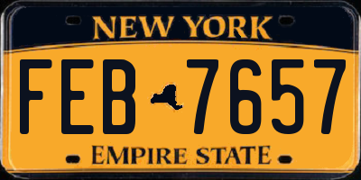 NY license plate FEB7657