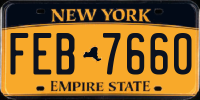 NY license plate FEB7660
