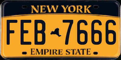 NY license plate FEB7666