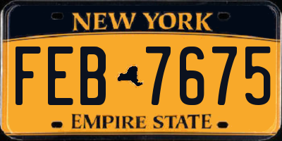 NY license plate FEB7675