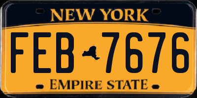 NY license plate FEB7676