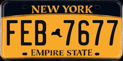 NY license plate FEB7677