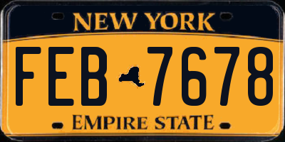 NY license plate FEB7678