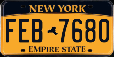 NY license plate FEB7680