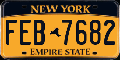 NY license plate FEB7682