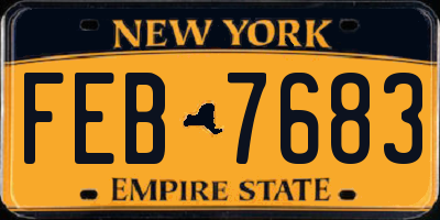 NY license plate FEB7683